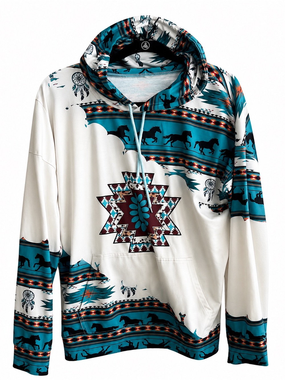 Aztec Western Horse Pattern Hoodie